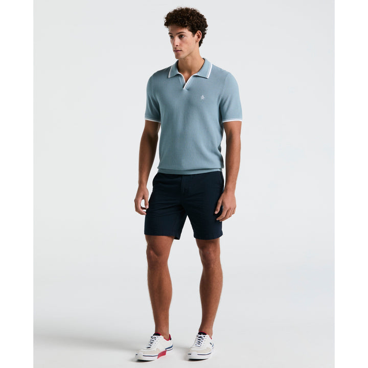 e*i様 *p(R)ojectR® Knit Polo Shirt Textured-Johnny-Collar-Sweater