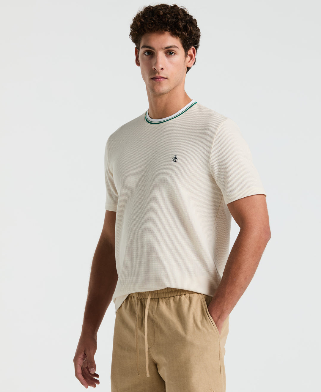 Textured Ringer Tee (Birch) 