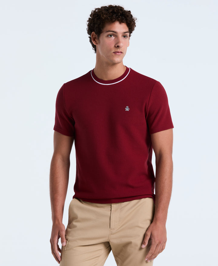 Textured Ringer Tee (Cabernet) 