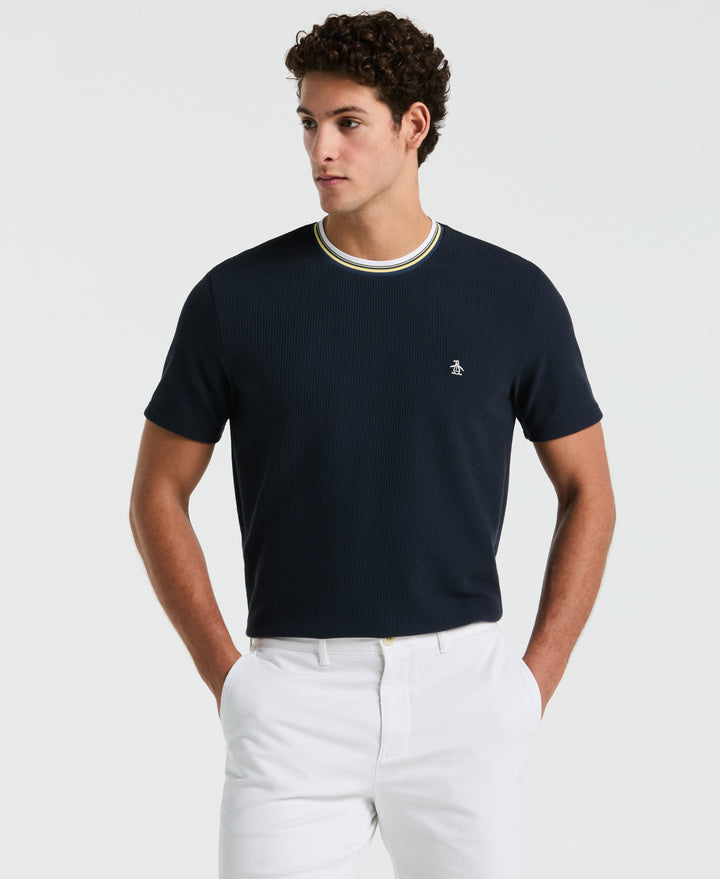 Textured Ringer Tee (Dark Sapphire) 