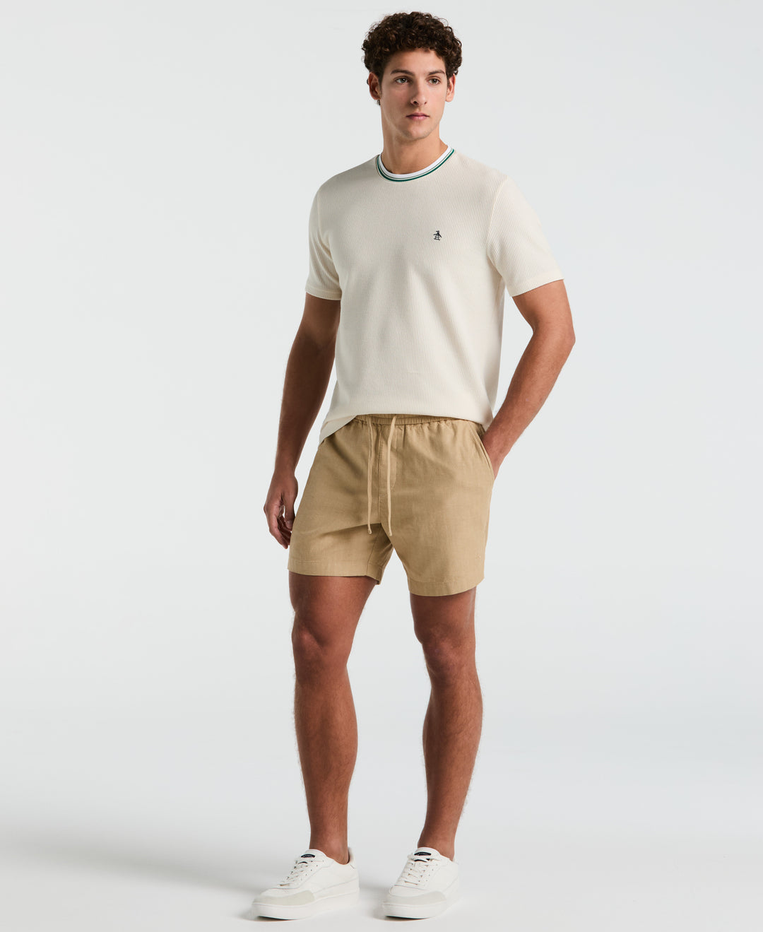 Textured Ringer Tee (Birch) 