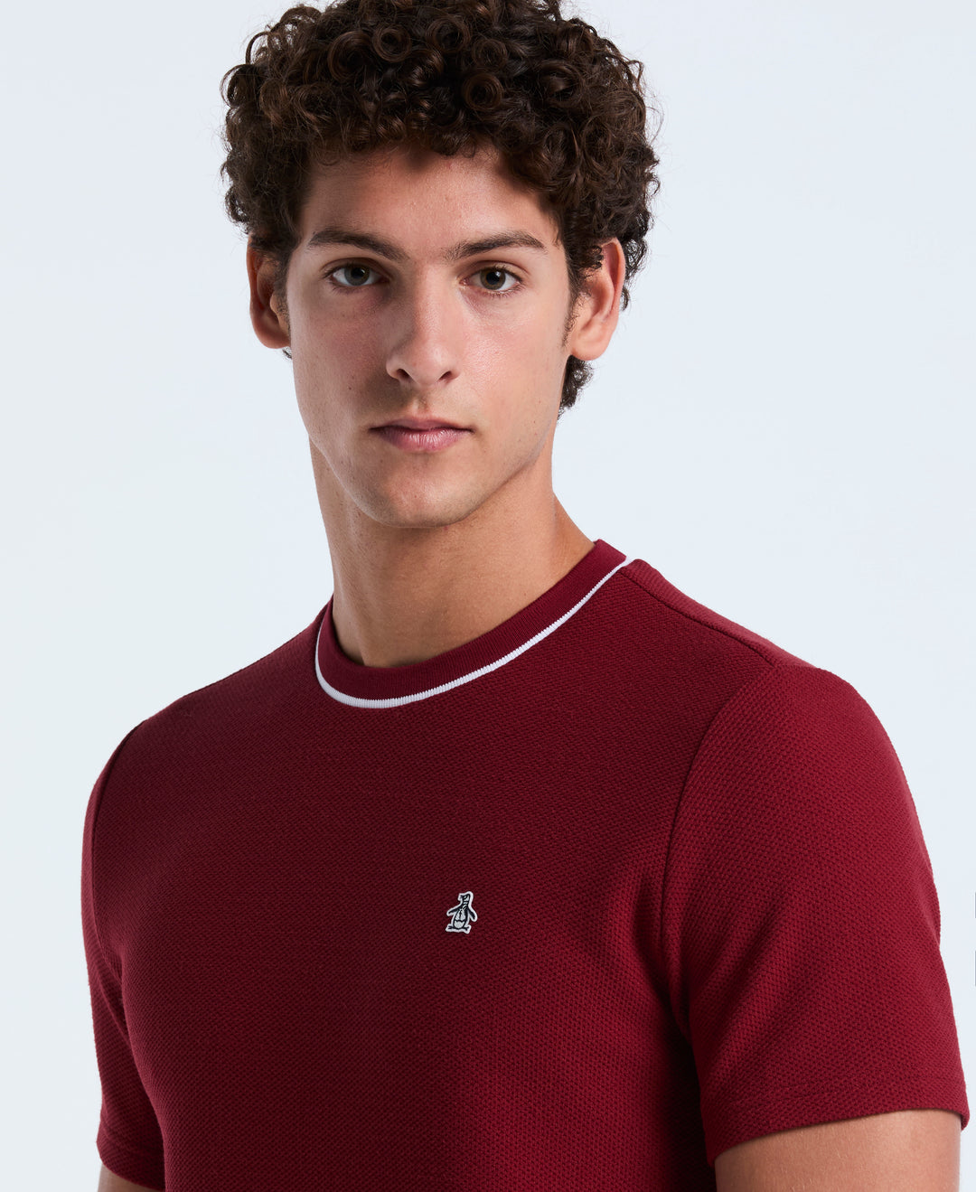 Textured Ringer Tee (Cabernet) 