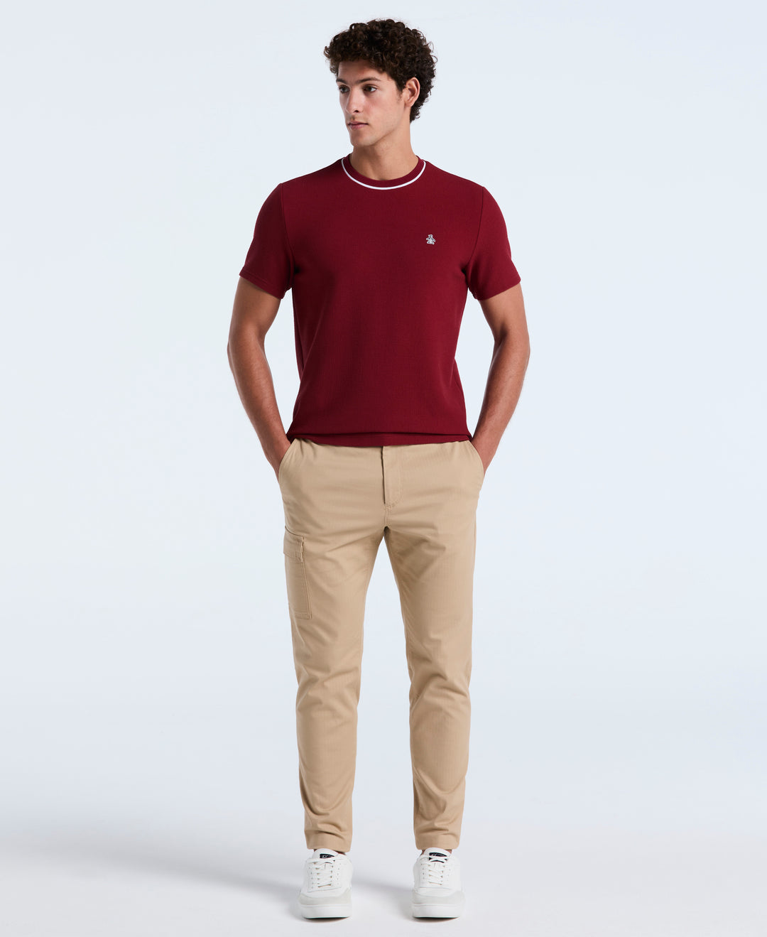 Textured Ringer Tee (Cabernet) 