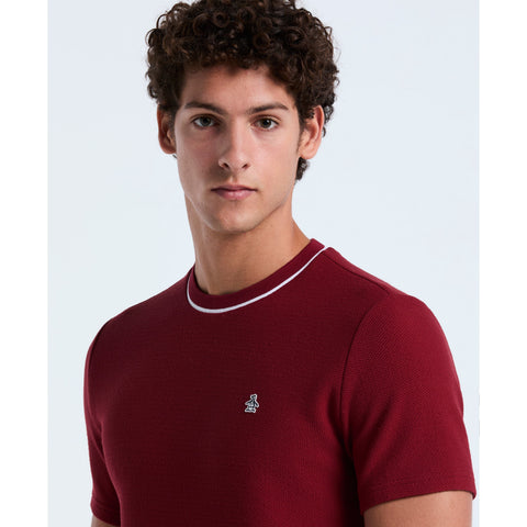 Textured Ringer Tee (Cabernet) 