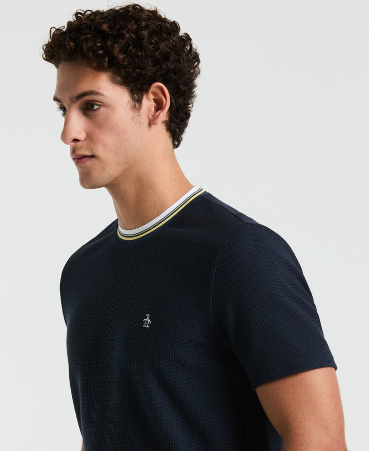 Textured Ringer Tee (Dark Sapphire) 