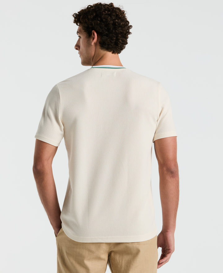 Textured Ringer Tee (Birch) 
