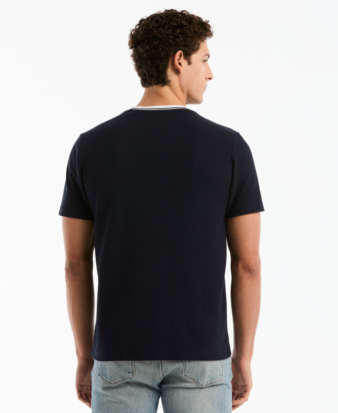 Textured Ringer Tee (Dark Sapphire) 