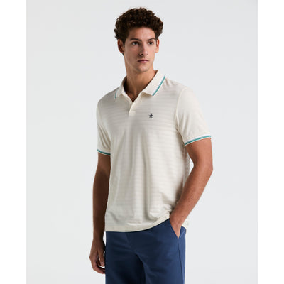 Textured Slub Tipped Polo (Birch) 