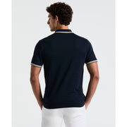 Textured Slub Tipped Polo (Dark Sapphire) 