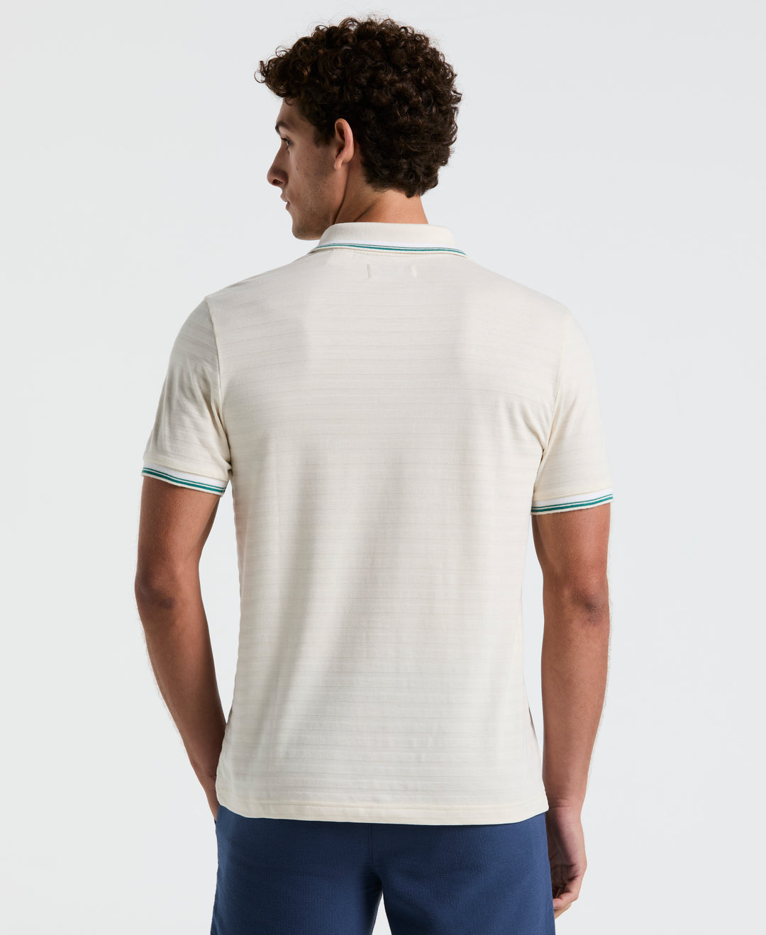 Textured Slub Tipped Polo (Birch) 