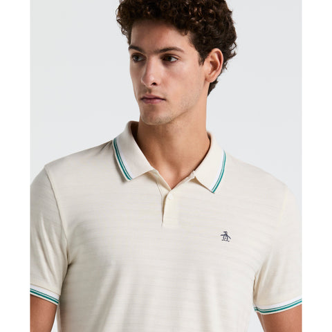 Textured Slub Tipped Polo (Birch) 