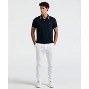 Textured Slub Tipped Polo (Dark Sapphire) 
