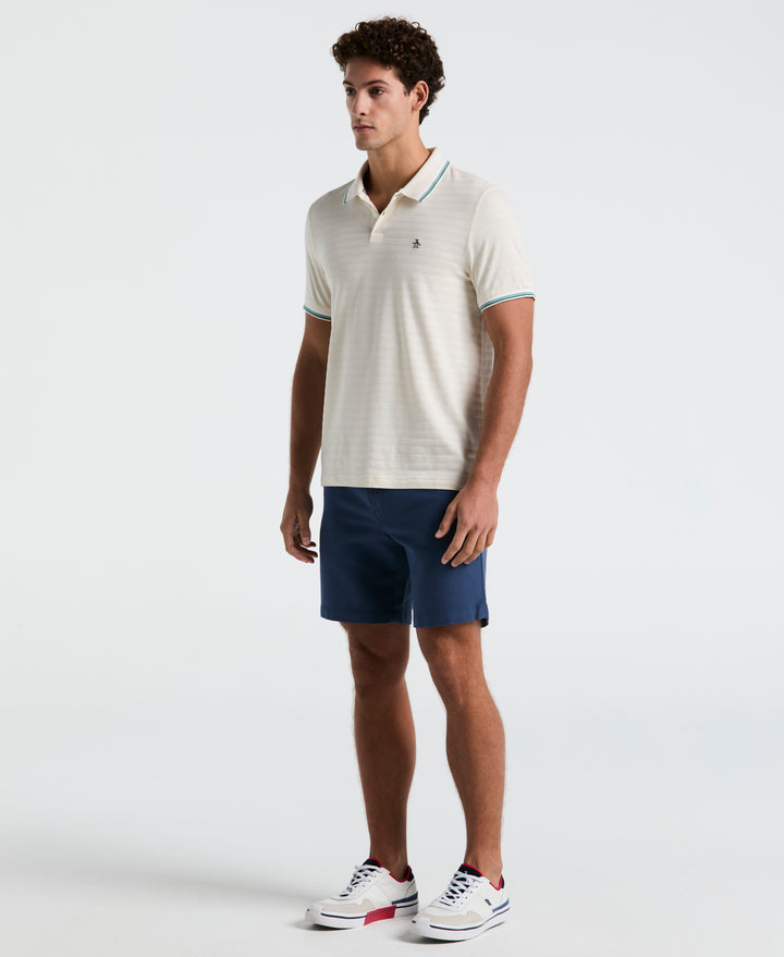 Textured Slub Tipped Polo (Birch) 