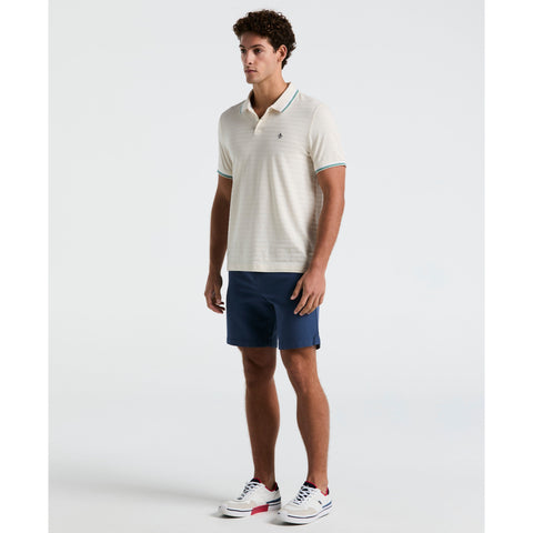 Textured Slub Tipped Polo (Birch) 
