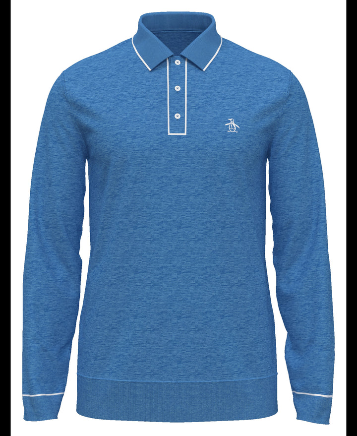 The Earl Merino Wool Blend Golf Sweater (Dk Mediterr Bl Htr) 