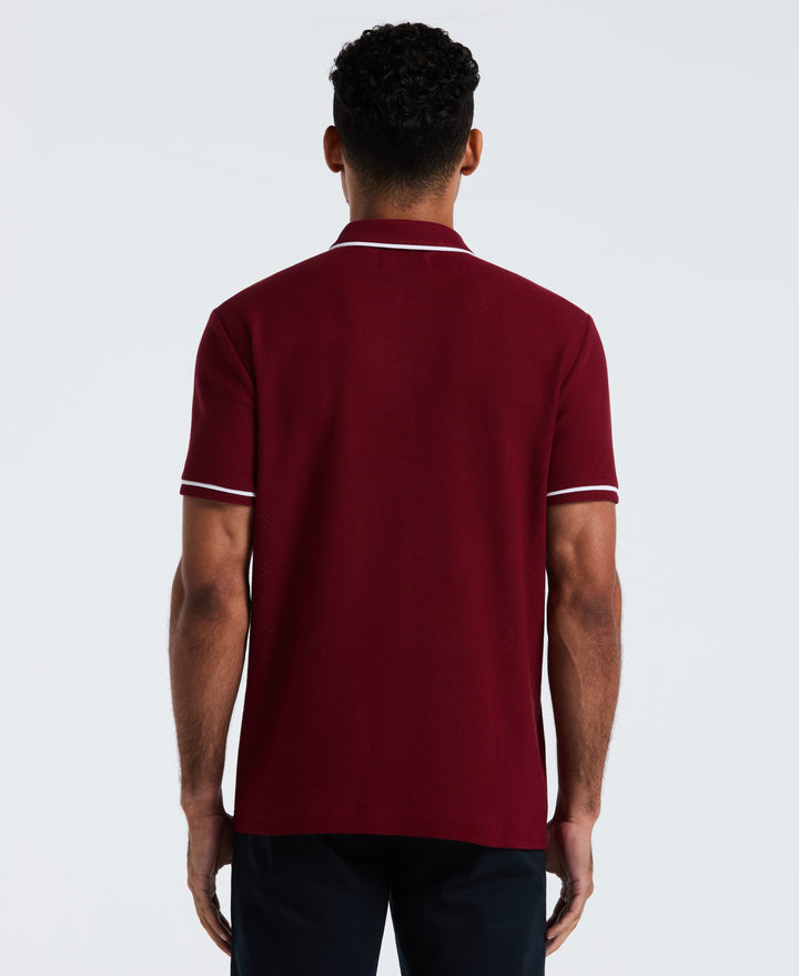 Earl Mesh Cotton Polo Shirt (Cabernet) 