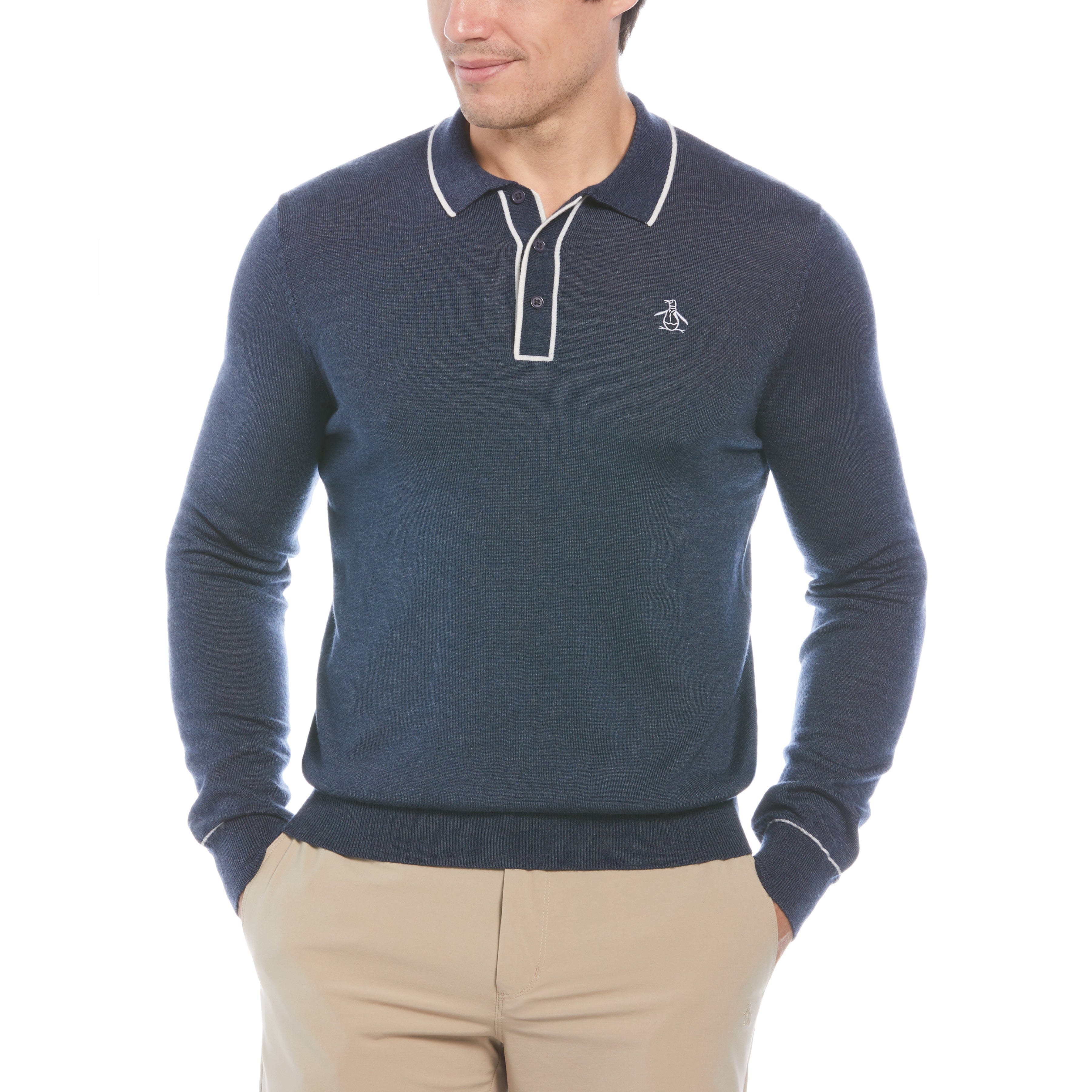 Women's Blue Wool Textured Crew Neck Sweater | Whistles US |