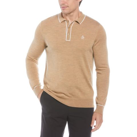 The Earl Merino Wool Blend Sweater (Lt Prairie Sand Htr) 