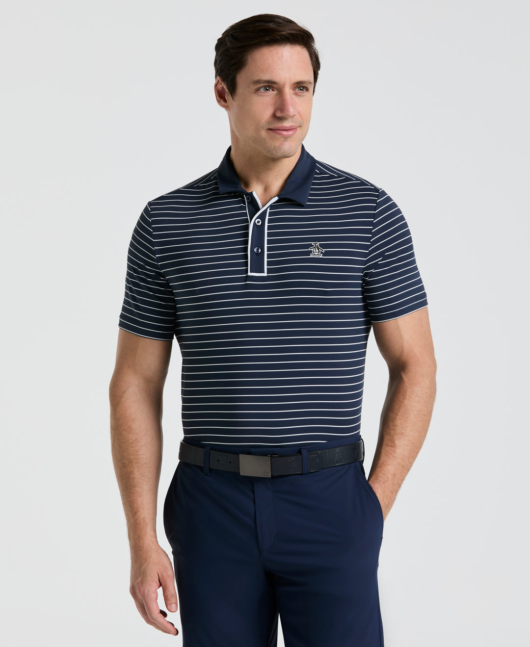 Heritage Stripe Golf Polo (Black Iris) 