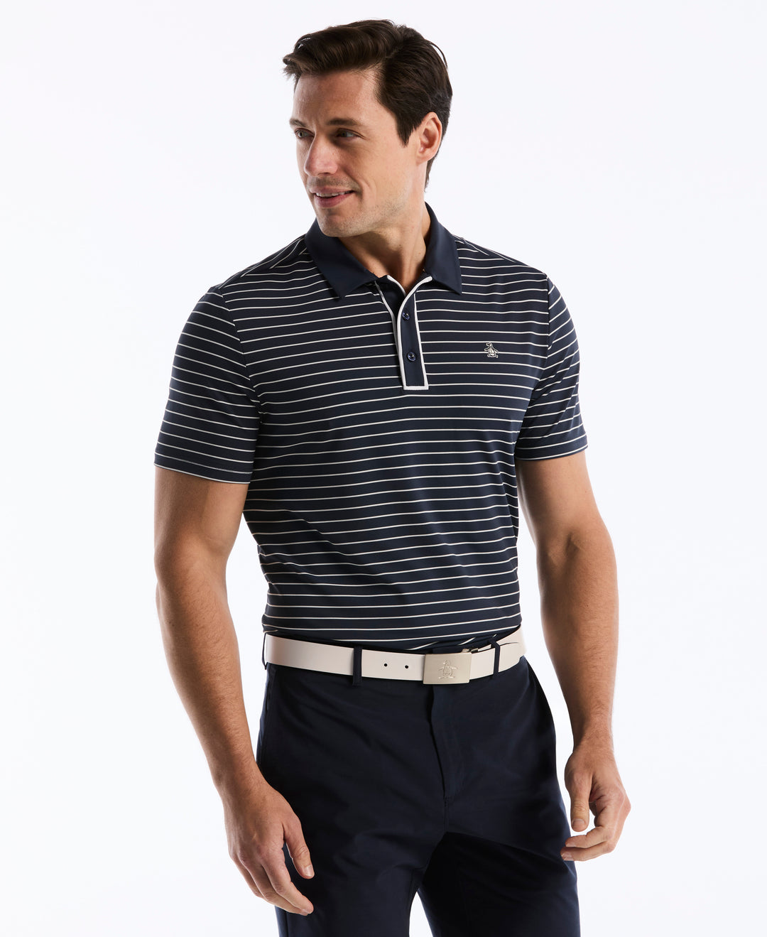The Heritage Stripe Golf Polo-Golf Polos-Black Iris-XS-Original Penguin