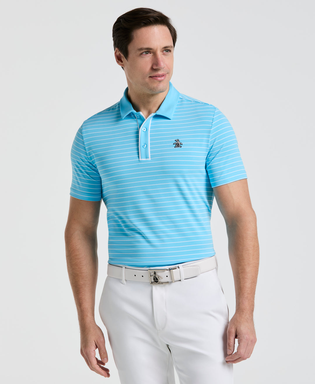 Heritage Stripe Golf Polo (Blue Grotto) 