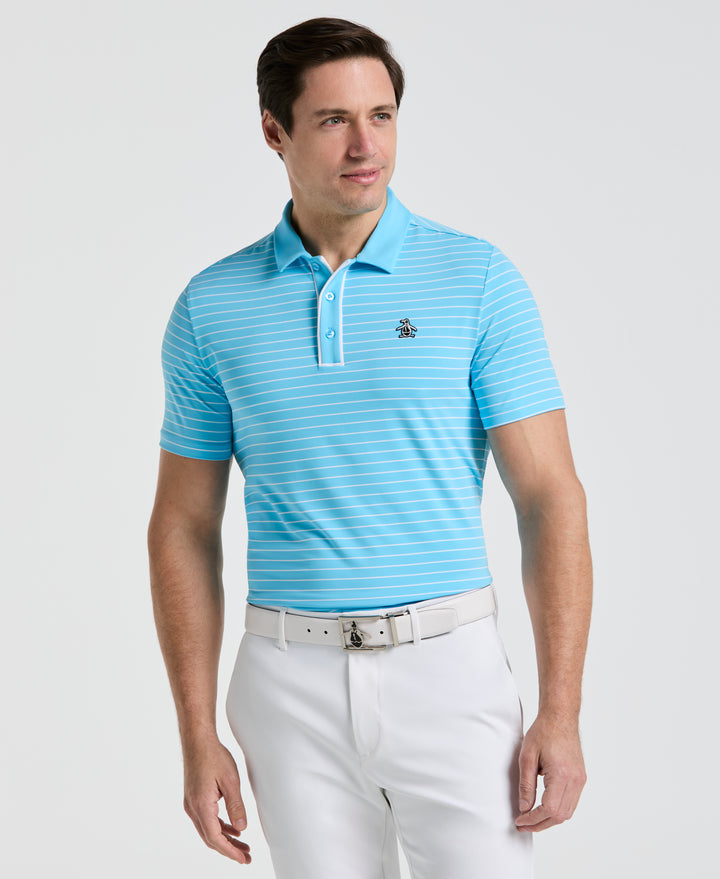 Heritage Stripe Golf Polo (Blue Grotto) 