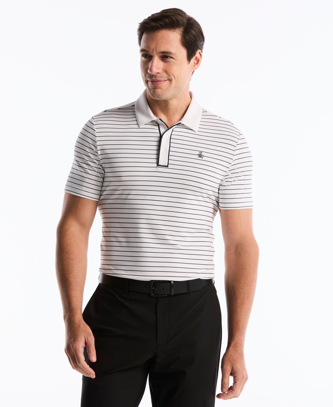The Heritage Stripe Golf Polo-Golf Polos-Bright White-XS-Original Penguin