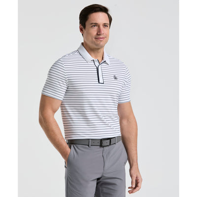 The Heritage Stripe Golf Polo-Golf Polos-Bright White-XS-Original Penguin