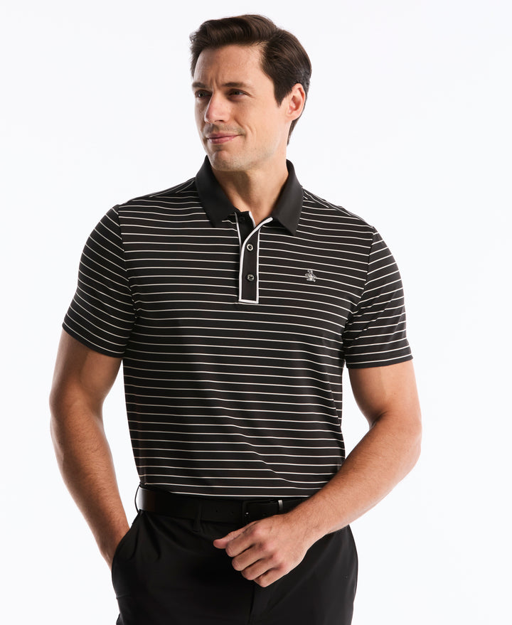 The Heritage Stripe Golf Polo-Golf Polos-Caviar-XS-Original Penguin