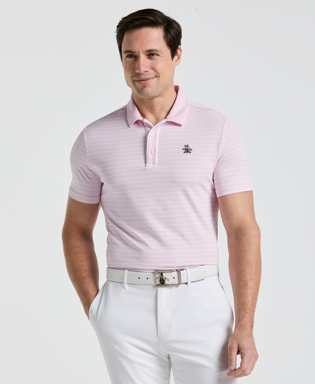 Heritage Stripe Golf Polo (Charm Pink) 