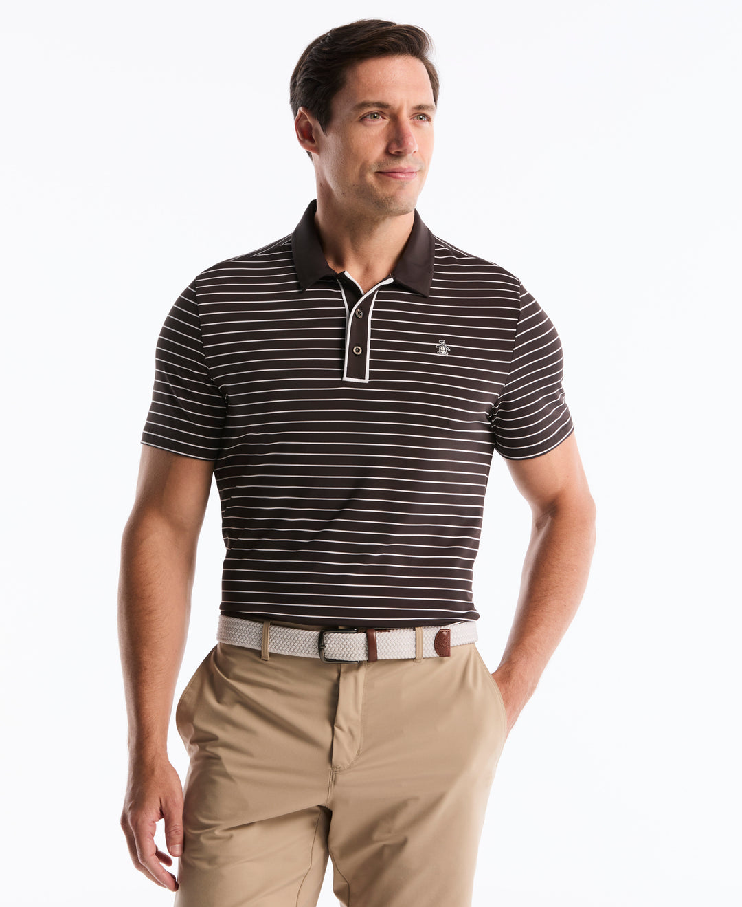 Heritage Stripe Golf Polo (Chocolate Torte) 