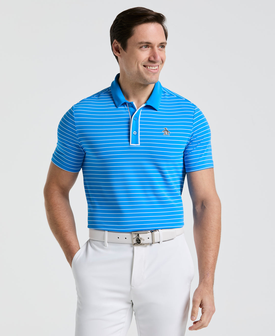 Heritage Stripe Golf Polo (French Blue)