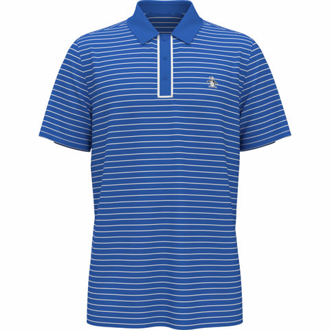 The Heritage Stripe Golf Polo Shirt (French Blue) 