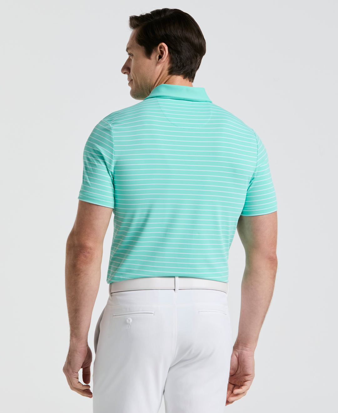 Heritage Stripe Golf Polo (Pool Blue) 