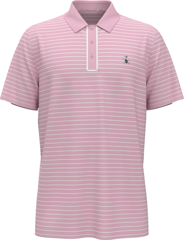 Heritage Stripe Golf Polo (Charm Pink) 