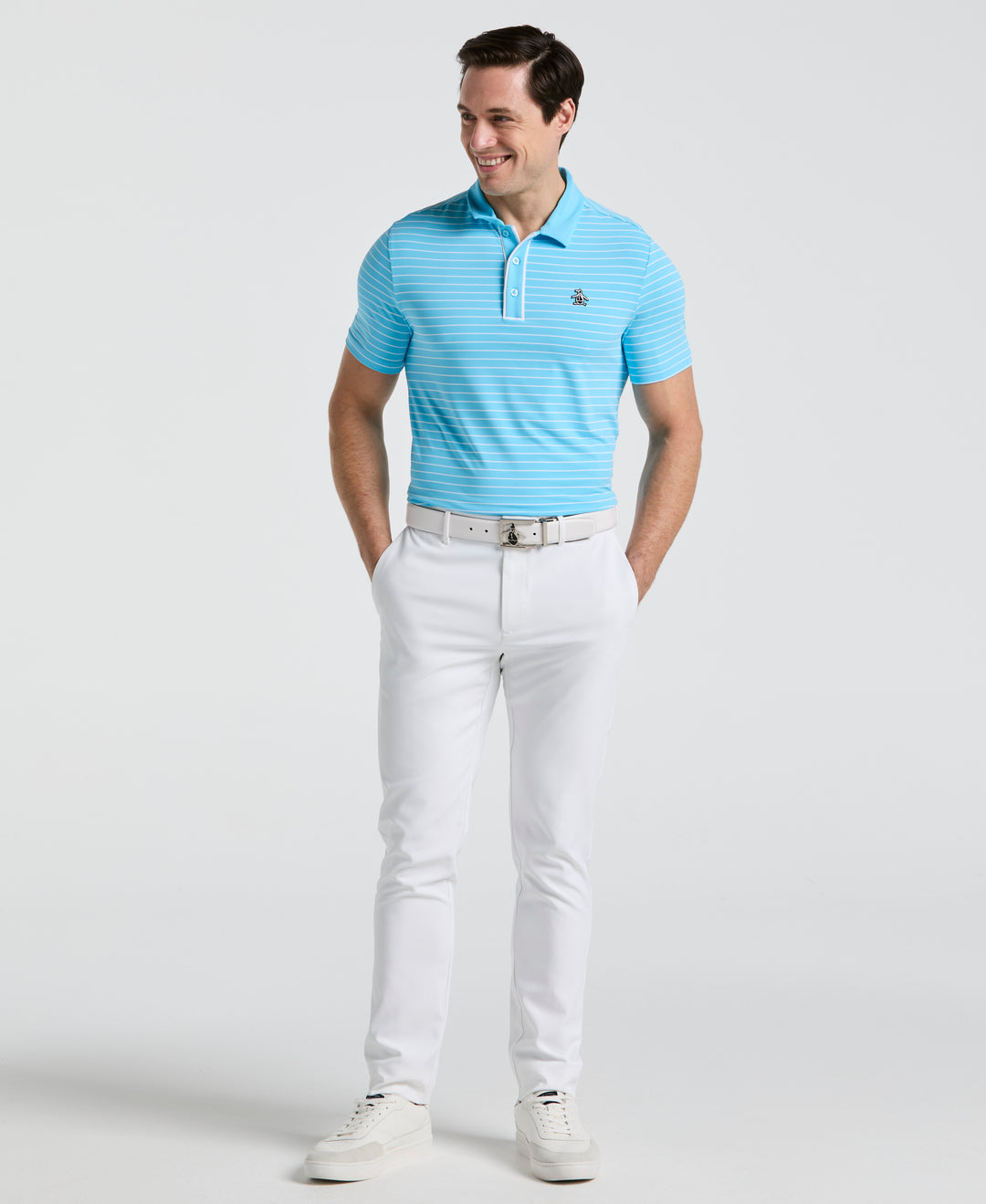 Heritage Stripe Golf Polo (Blue Grotto) 