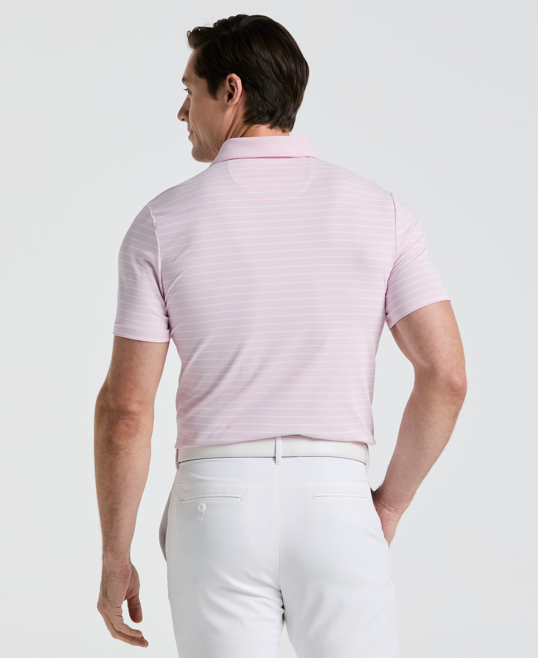 Heritage Stripe Golf Polo (Charm Pink) 