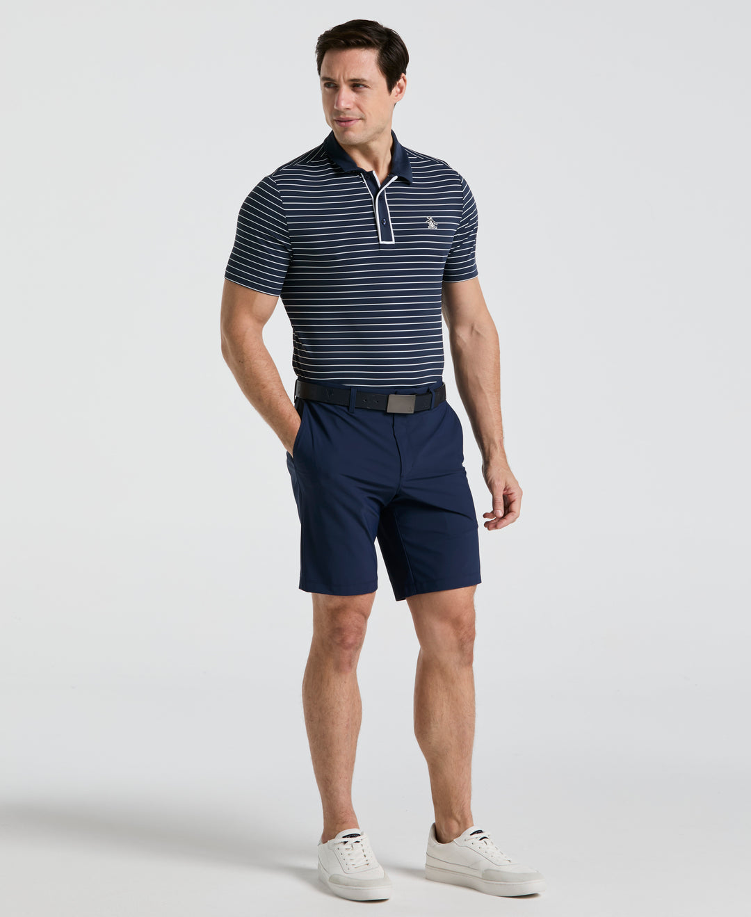 Heritage Stripe Golf Polo (Black Iris) 