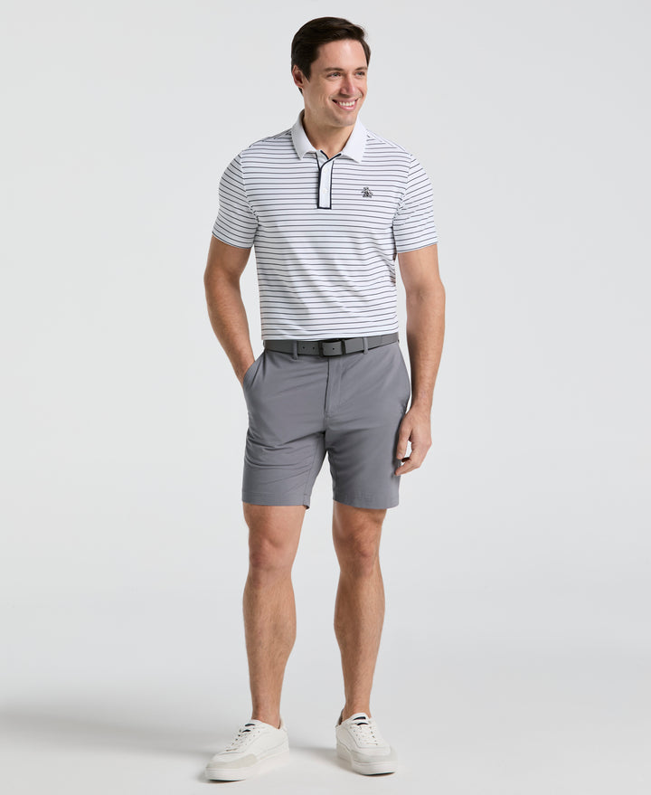 Heritage Stripe Golf Polo (Bright White) 