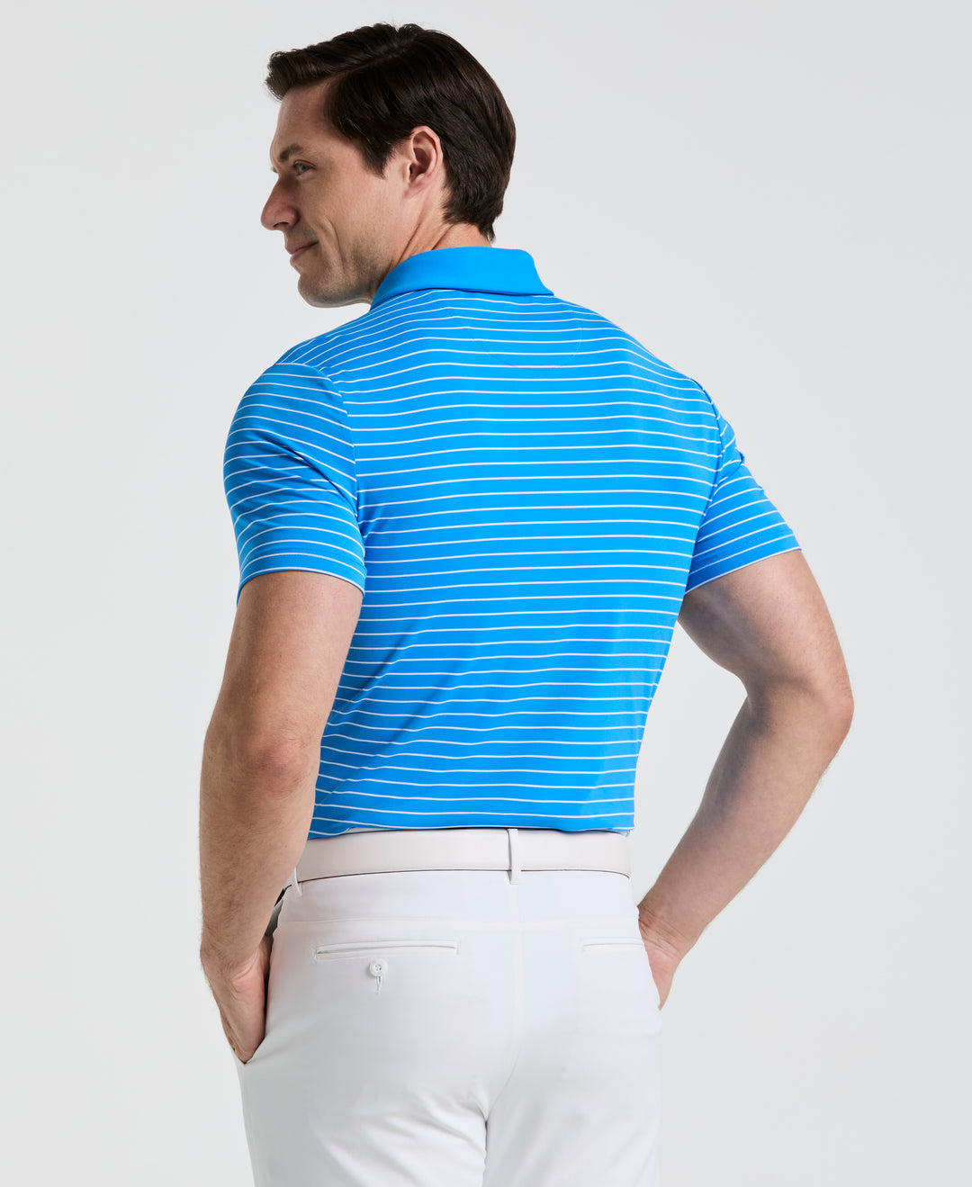 Heritage Stripe Golf Polo (French Blue) 