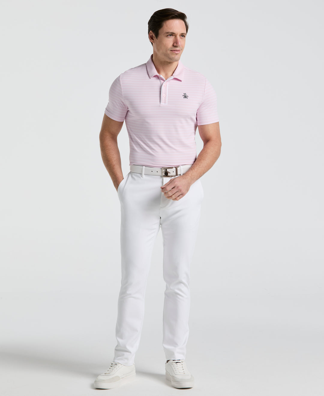 Heritage Stripe Golf Polo (Charm Pink) 