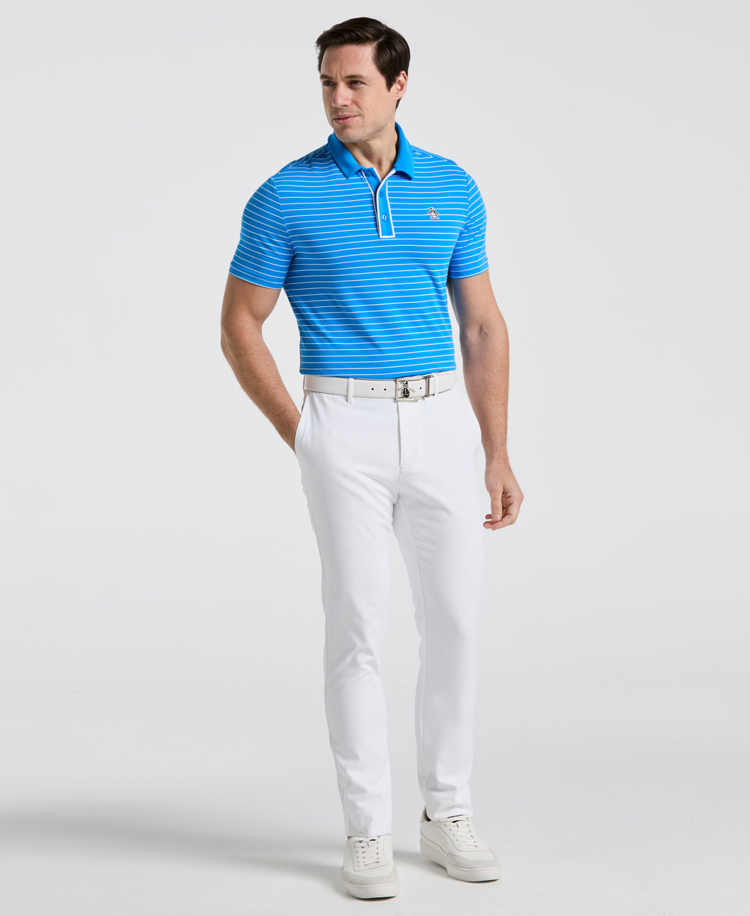 Heritage Stripe Golf Polo (French Blue) 