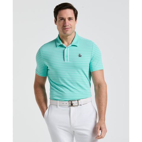 The Heritage Stripe Golf Polo-Golf Polos-Pool Blue-XS-Original Penguin