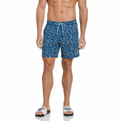 Tile Print Swim Short (Imperial Blue) 