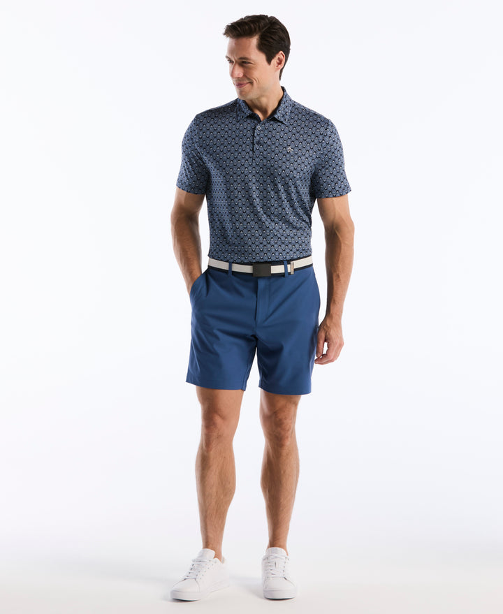 Tiny Geometric Print Polo (Black Iris) 