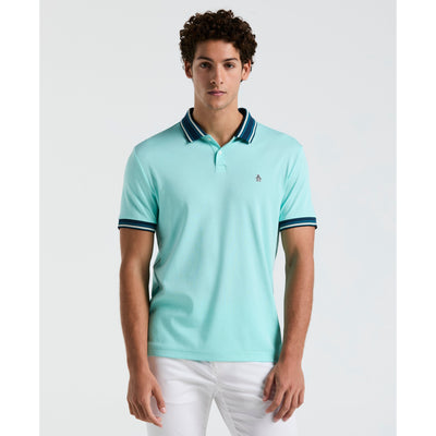Tipped Collar Polo (Blue Tint) 