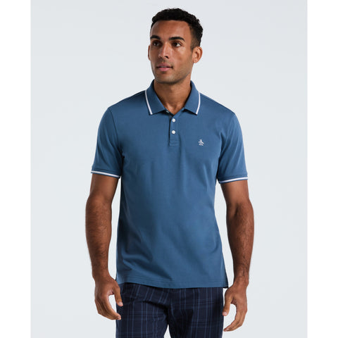 Jersey Tipped Polo (Copen Blue) 