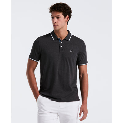 Tipped Jersey Polo-Polos-Dk Charcoal Heather-XS-Original Penguin