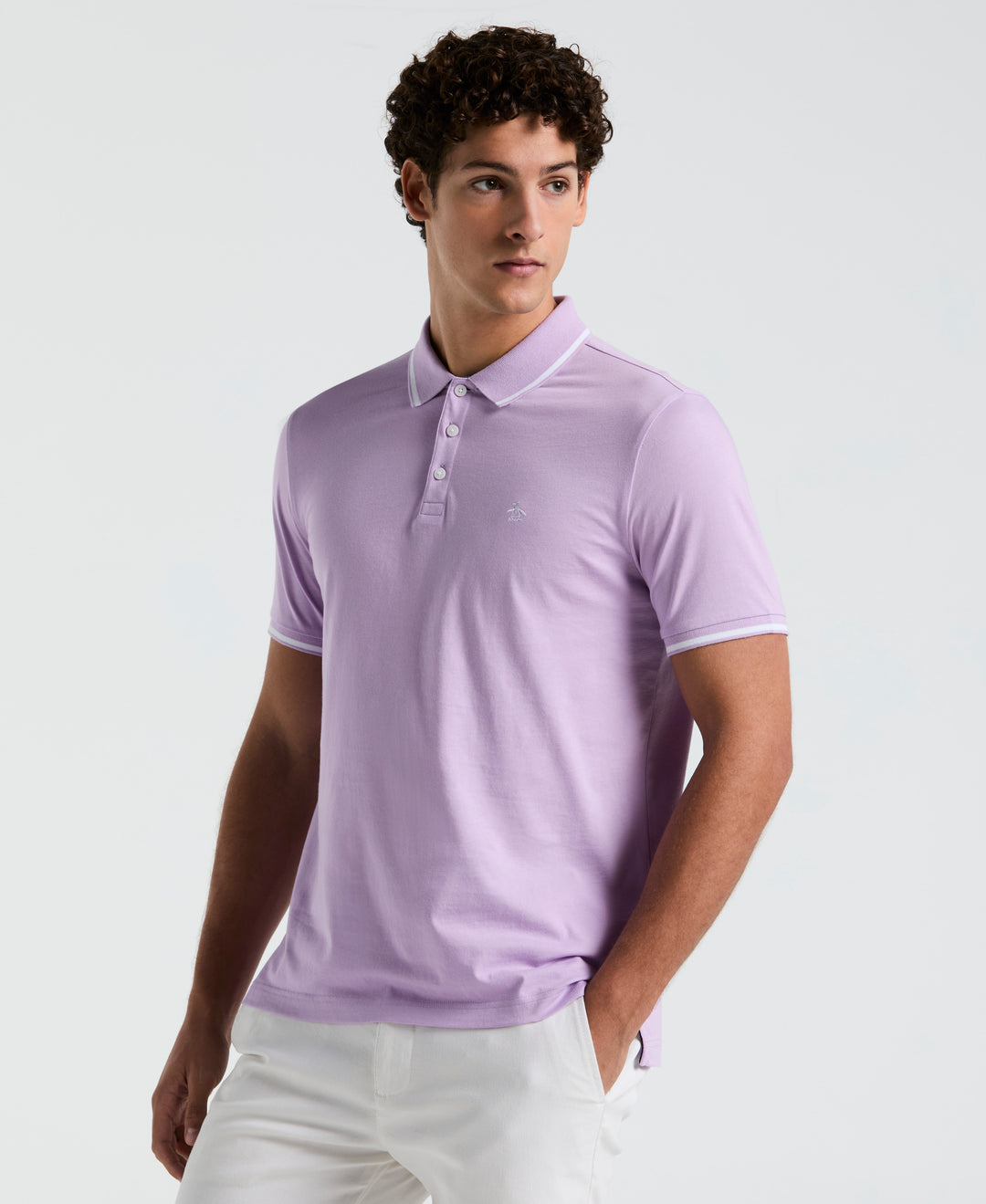 Jersey Tipped Polo (Lavendula) 
