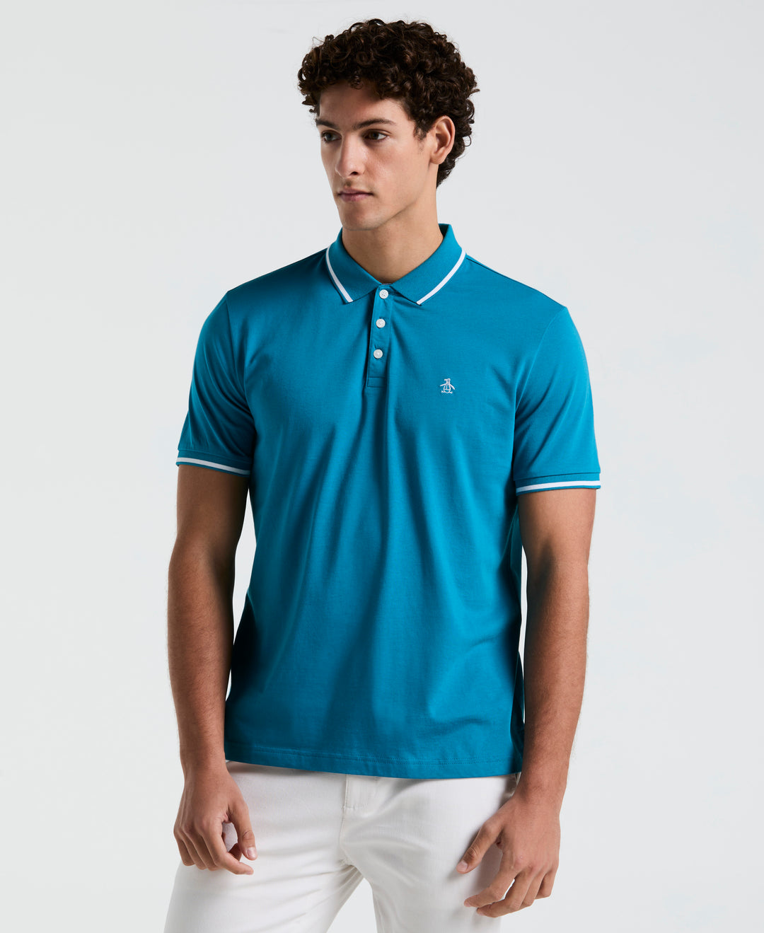 Jersey Tipped Polo (Mosaic Blue) 